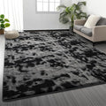 Large Area Rugs for Living Room Bedroom, 5 x 8 Ft Non-Slip Tie-Dyed Modern Area Rug, Soft Thickened Memory Foam Rug, Minimalist Indoor Carpet for Boys Girls Room Nursery Dorm Home Decor, Dark Grey