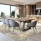 Abstract Rug 8x10 Large Living Room Rugs Neutral Modern Washable Area Rugs for Bedroom Dining Room Non-Slip Stain Resistant Foldable Thin Rug Brown Grey
