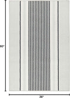 Dash & Albert Gunner Stripe Machine Washable Rug, 3 X 5 Feet, Grey Stripe Pattern