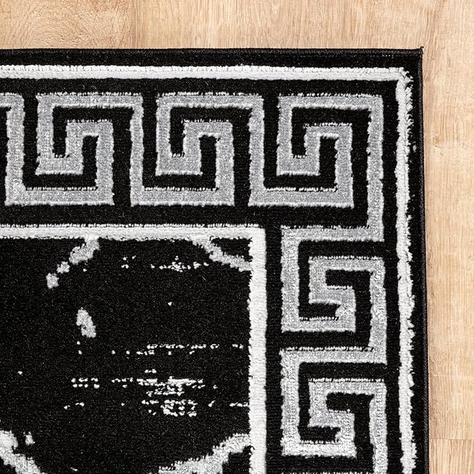 GLORY RUGS Area Rugs Marble 2x3 Black Gray Carpet Modern Abstract Rug Living Room Dining Bedroom Rug