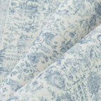 Blue Runner Rug 3x8 Hallway Machine Washable Kitchen Vintage Distressed Non Slip Long Carpet Indoor Retro Floral Bedroom Accent Throw Rug for Bathroom Office Laundry Dining Room