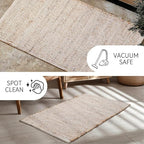 Savi Home Jute Cotton 24 x 36 Hand Woven Natural Farmhouse Area Rug for Living Room Bedroom Kitchen Hallway Entryway- Rustic Vintage Bohemian Decor