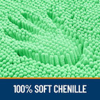 OLANLY Bathroom Rugs 24x16, Extra Soft Absorbent Chenille Bath Rugs, Rubber Backing Quick Dry, Machine Washable Bath Mats for Bathroom Floor, Tub and Shower, Home Decor Accessories, Mint Green