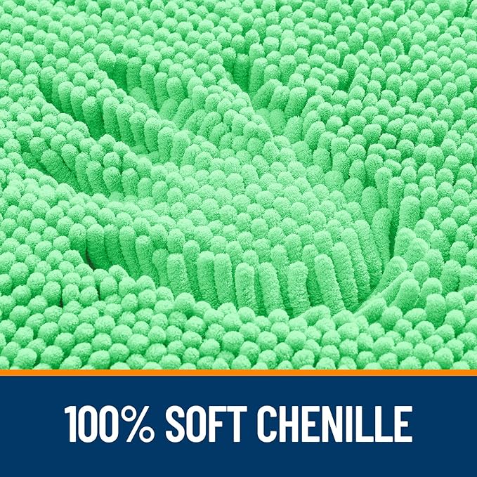 OLANLY Bathroom Rugs 36x24, Extra Soft Absorbent Chenille Bath Rugs, Rubber Backing Quick Dry, Machine Washable Bath Mats for Bathroom Floor, Tub and Shower, Home Decor Accessories, Mint Green