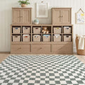 jinchan 4x6 Checkered Area Rugs for Kids Room - Machine Washable Soft Rug Modern Geometric Lattice Non-Slip Carpet for Nursery Playroom Bedroom Entryway Living Room Dining Room Home Office Grey