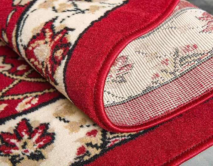 Unique Loom Espahan Collection Area Rug - Cape Cod (7' 10" Round, Red/ Beige)