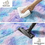 6x9 Area Rugs for Living Room, Fluffy Large Rugs for Bedroom, Soft Shag Fuzzy Non-Slip Carpet for Kids Boys and Girls Nursery Room Dorm Indoor Home Decor (Rainbow, 6ft x 9ft)