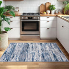 3x5 Modern Abstract Area Rug for Entryway, Navy Blue Gray Neutral Multi Super Soft Washable Rug with Non-Slip, Low-Pile Door Mat Indoor for Living Room Bedroom, Carpet with Non-Shedding