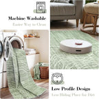 LIVEBOX 8x10 Modern Area Rugs for Living Room, Abstract Non-Slip Washable Rugs, Minimalist Wave Striped Neutral Boys Girl Nursery Area Rug for Bedroom, Carpet for Playroom Office(Sage Green,8'x10')
