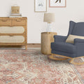 RUGGABLE Washable Area Rug – Kamran Rose Pink 10x14, Stain-Resistant, Non-Slip – Large Machine Washable Rugs for Living Room, Bedroom, Hallway, Entryway & Office–with Standard Pad