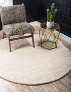 Unique Loom Solo Collection Area Rug - Calabasas (6' 1" Round, Ivory)