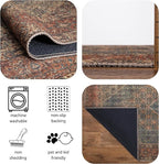 Keen Home Design 9x12 Rug - Machine Washable Area Rug with Non-Slip Backing, Ideal for Living Room, Dining Room, Bedroom - Vintage, Easy Clean, Durable, Low Pile Rug - (9' x 12')