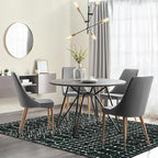 Lahome Moroccan Black Rug for Living Room Washable Area Rug 5x7 Non-Slip Ultra-Thin Soft Bedroom Rugs Large Stain Resistant Dining Room Rugs, Geometric Print Modren Carpet Rug for Office Entryway