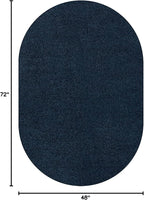 Eyely UES100C-4OV Supersoft Haze Solid Low-Pile Indoor Area Rug Casual;Contemporary;Solid;Traditional, Bedroom, Kitchen, Living Room, Easy-Cleaning, Non-Shedding, 4 X 6 Oval, Navy