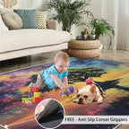 6x8 Tree of Life Classroom Rugs - Galaxy Tree Playroom Rug, Dreamlike Starry Sky Carpet Area Rug for Girls Bedroom Kids Room Basement Office Classroom