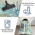 Tritard Coastal Area Rugs Nautical Beach Themed Non-Slip Machine Washable Rugs Modern Floor Carpet for Living Room Bedroom, 4x6, Navy