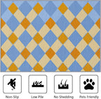 Checkerboard Large Area Rug 8x10 - Retro Geometric Rugs for Living Room Non Slip Low Pile Machine Washable Dining Room Rug, Checkerboard Carpet Home Decor & Gifts