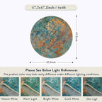 Lahome Modern Abstract Round Rug - 4Ft Colorful Rugs for Entryway Small Bathroom Rugs Washable 4x4 Circle Mat, Contemporary Indoor Floor Accent Carpet for Kitchen Bedroom Family Room Decor