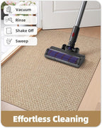 Color&Geometry Ultra Thin Indoor Door Mat Non Slip Rubber Backed Dirt Trapper 48"x72"(Rolled-up NO Creases), Rugs for Entryway, Front Door Mat Indoor Washable Low-Profile Entry Mat, Khaki