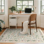 3x5 Washable Area Rug Floral Beige Entryway Small Rug Vintage Forest Low Pile Non Slip Stain Resistance Soft Carpet for Kitchen, Bedroom Beside, Laundry Room, Office Rug, Kids Room, Nursery Room