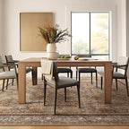 Phantoscope Washable Area Rug 4'x6' Non-Slip, Vintage Neutral Rugs for Living Room, Bedroom, Dining Room, Distressed Boho Floral Medallion Pattern, Low-Pile Foldable Carpet, Brown/Charcoal Spice