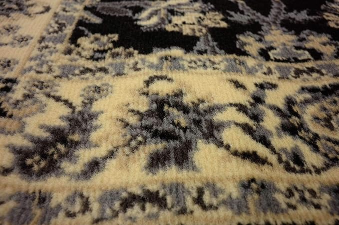 Unique Loom Sialk Hill Collection Area Rug - Washington (2' 7" x 10' Runner Black/Gray)
