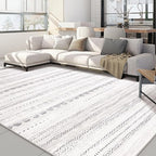 Nakagishi Area Rug Living Room Rugs: 5x7 Washable Boho Large Neutral Farmhouse Soft Moroccan Stain Resistant Indoor Floor Carpet for Bedroom Nursery Kids Playroom Office Dining Room Home House- Gray
