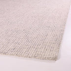 Hand-Tufted 100% Wool Pile Area Rug – Geometric Textured Grid Check Pattern – Thick and Durable Floor Carpet for Bedroom, Living Room, Kids Room, and Dining Area (Ivory Grey, 2' x 3')
