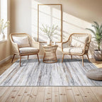 4x6 Rugs for Living Room: Non-Slip Washable Area Rug for Hallway Entryway Kitchen Bedroom - Easy-to-Clean Stain and Water Resistant Carpet - Soft Low-Pile Throw Mat Beige Grey