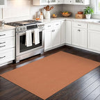 IOHOUZE Washable Area Rug 3x5 Non Slip Rubber Backed Woven Rugs for Entryway Rugs Indoor Outdoor Doormat Throw Rug Floor Carpet for Entrance Kitchen Front Door, Rustic Orange