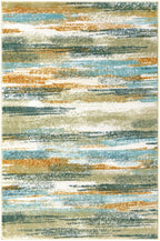 Modern Abstract 6x9 Machine Washable Living Room Rug Non-Slip Soft Bedroom Area Rug Green Mustard Multi Ultra Thin Print Faux Wool Floor Carpet Throw Rug for Nursery Playroom Dining Room Indoor