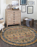 Rugs.com Chelsea Collection Rug – 6' Round Navy Blue Medium Rug Perfect for Kitchens, Dining Rooms