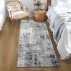 Runner Rug for Hallways Kitchen Runner Rug Non Slip 2'6''x8' Washable Grey Long Runner Rugs with Rubber Backing Soft Abstract Carpet Runner for Entryway, Kitchen, Bedroom, Bathroom