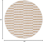 Unique Loom Outdoor Striped Collection Area Rug - Striped (4' 1" Round, Taupe/Ivory)
