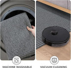 KOZYFLY Runners for Hallways 2x8 ft Washable Kitchen Runner Non Slip Rubber Backed Hall Runners Cotton Entryway Runner Rugs Floor Carpet for Indoor Backdoor Bedroom Kitchen, Grey/Dark Grey