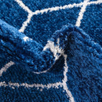Unique Loom Trellis Frieze Collection Area Rug - Geometric (3' Square, Navy Blue/ Ivory)