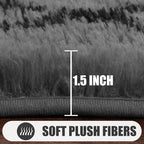 ONASAR 6x9 Area Rugs for Living Room Bedroom, Washable Large Fluffy Grey and Black Throw Rug, Geometric Soft Plush Shaggy Fuzzy Floor Carpet for Nursery Kids Girls Boys Teen Dorm Home Office Decor