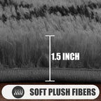 ONASAR Area Rugs for Bedroom Living Room, Washable 4x6 Fluffy Grey and Black Rug, Shaggy Geometric Floor Mat for Home Decor Aesthetic, Soft Plush Fuzzy Carpet for Nursery Kids Teen Dorm