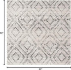 SAFAVIEH Adirondack Collection Area Rug - 5' Square, Light Grey & Grey, Modern Diamond Distressed Design, Non-Shedding & Easy Care, Ideal for High Traffic Areas in Living Room, Bedroom (ADR131C)