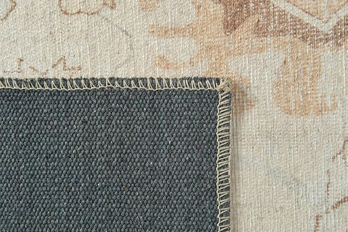 Revival Rugs Nimbus 5'x8' Zero-Shedding Area Rug for Living Room Bedroom - Oeko-TEX Certified, Low Pile, Spot Clean, Cornflower, Yellow Beige