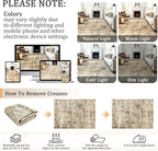 6x9 Machine Washable Area Rug for Living Room, Brown Modern Vintage Abstract Rug Large Non-Slip Low Pile Soft Faux Wool Carpet, Kids and Pets Friendly for Bedroom Dining Room Farmhouse Home Decor Rug