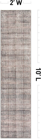 Rugshop Bohemian Stripe Lines Washable Non Slip Runner Rug 2' x 10' Brown