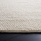 SAFAVIEH Natura Collection Area Rug - 8' Round, Ivory, Handmade Wool Blend, Textured Design, Ideal for Living Room, Bedroom, Dining Space (NAT620A)