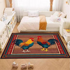 Rustic Rooster Area Rug，3x4ft,The Colorful Rooster Rug in A Farmhouse Style Adds Natural Vitality to Your Home，Soft and Comfortable Easy to Clean Carpet Suitable for Living Room Bedroom Kitchen