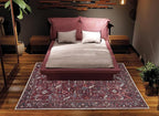 Bloom Rugs Washable Non-Slip 3' x 5' Rug - Burgundy Traditional Bordered Area Rug for Living Room, Bedroom, Dining Room, and Kitchen - Exact Size: 3' x 5'