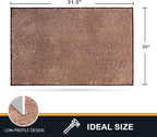 PURRUGS Dirt Trapping Door Mat 20" x 31.5", Non-Slip Machine Washable Entry Rug, Shoe Scraper, Dog Doormat, Super Absorbent Welcome Mat for Front & Back Door, Muddy Shoes & Paws, Brown-Light Cream