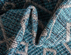 Unique Loom Outdoor Trellis Collection Area Rug - Tribal Trellis (10' x 13' 1" Rectangle, Teal/ Ivory)