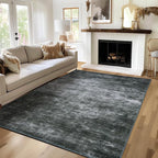 WILLSUN Washable Area Rugs, 3x5 Non-Slip Boho Large Area Rugs for Living Room, Bedroom, Machine Washable Vintage Rug, Indoor Floral Print Carpet for Home Decor, Kid & Pet Friendly Mat