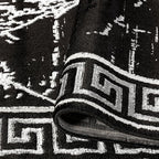 GLORY RUGS Area Rugs Marble 2x7 Black Gray Carpet Modern Abstract Rug Living Room Dining Bedroom Rug