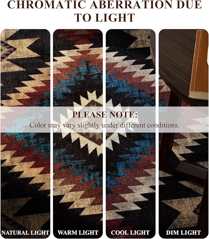 YIHOUSE Rustic Cabin Area Rug for Bedroom 6x9,Machine Washable Lodge Bear Rug,Non-Slip Low Pile Print Pattern Western Rug for Living Room